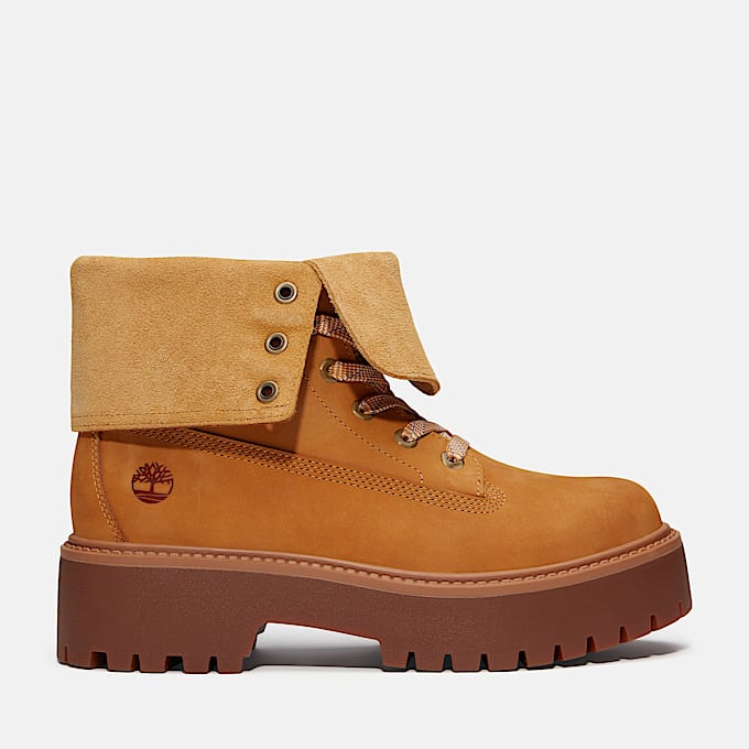 Halbhoher Stone Street Boot mit Plateausohle fr Damen in Gelb TBL Gelb ALT8