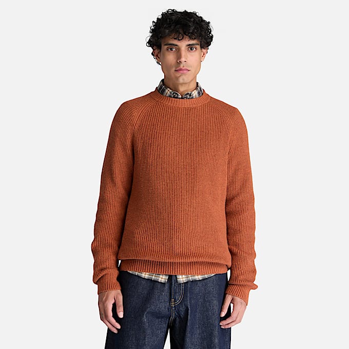 Baumwollpullover mit Rundhalsausschnitt fr Herren in Braun TBL Braun ALT1