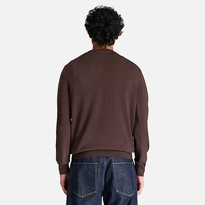 Williams River Baumwollpullover mit Rundhalsausschnitt fr Herren in Dunkelbraun TBL Braun ALT8