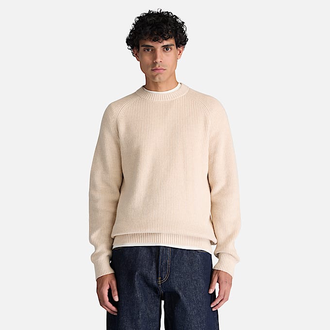 Baumwollpullover mit Rundhalsausschnitt fr Herren in Hellbeige TBL Beige ALT1