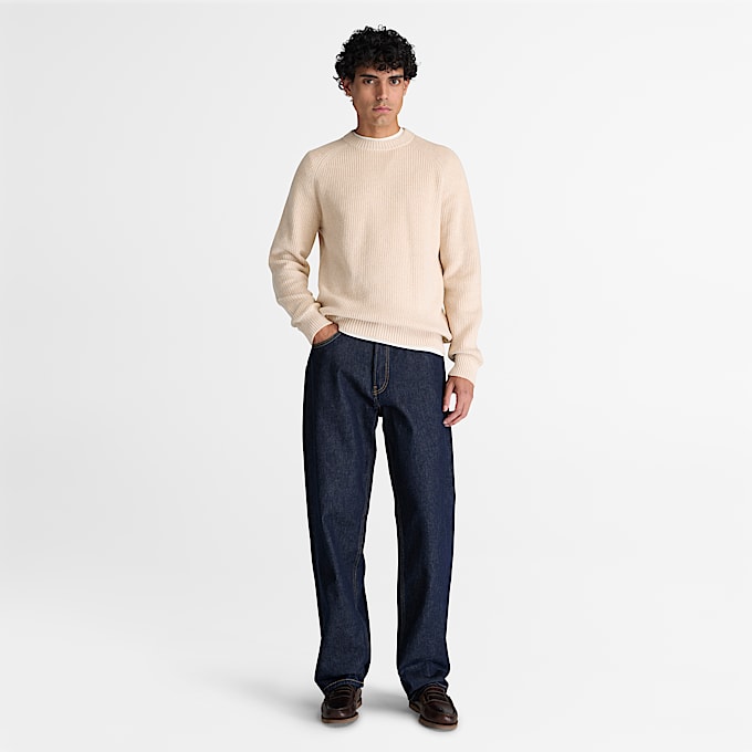 Baumwollpullover mit Rundhalsausschnitt fr Herren in Hellbeige TBL Beige ALT2