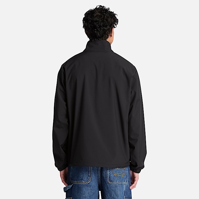 Winddichte SoftshellJacke mit durchgehendem Reiverschluss fr Herren in Schwarz TBL Schwarz ALT8