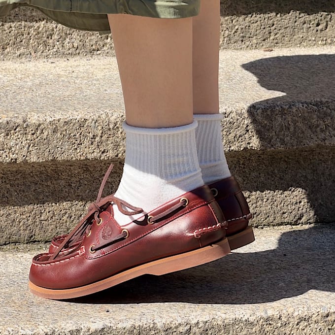 Klassischer Timberland Bootsschuh fr Damen in Burgunderrot TBL Burgunderrot MKTG1