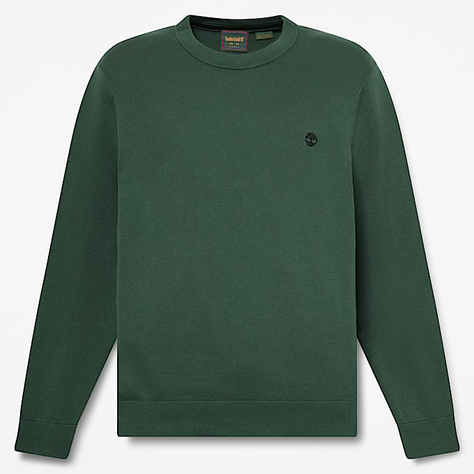 Williams River Baumwollpullover mit Rundhalsausschnitt fr Herren in Grn TBL Grn HERO