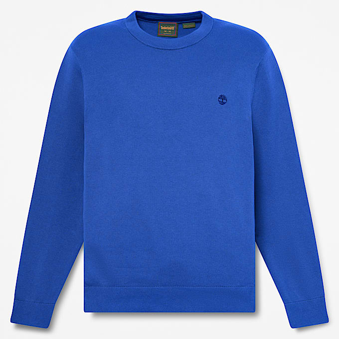 Williams River Baumwollpullover mit Rundhalsausschnitt fr Herren in Blau TBL Blau HERO