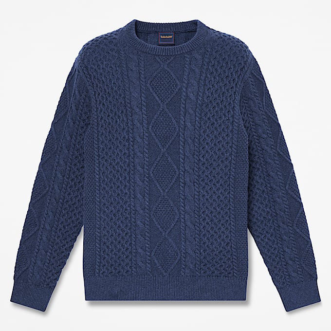 Phillips Brook Rundhalspullover mit Zopfmuster fr Herren in Dunkelblau TBL Blau HERO