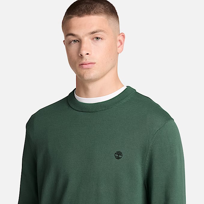 Williams River Baumwollpullover mit Rundhalsausschnitt fr Herren in Grn TBL Grn ALT3