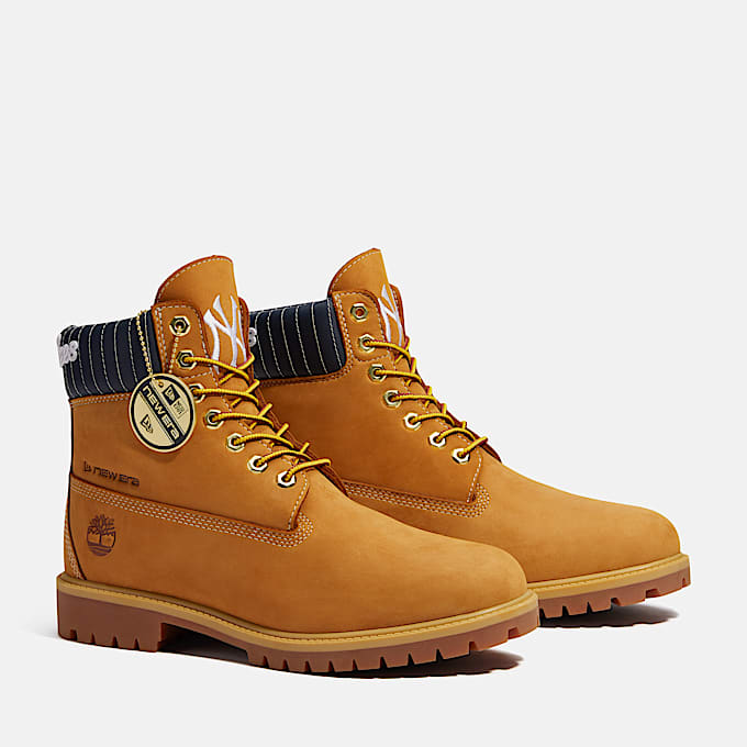 Wasserdichter Timberland x New Era Yankees 6Inch Boot fr Herren in GelbDunkelblau TBL Gelb ALT4