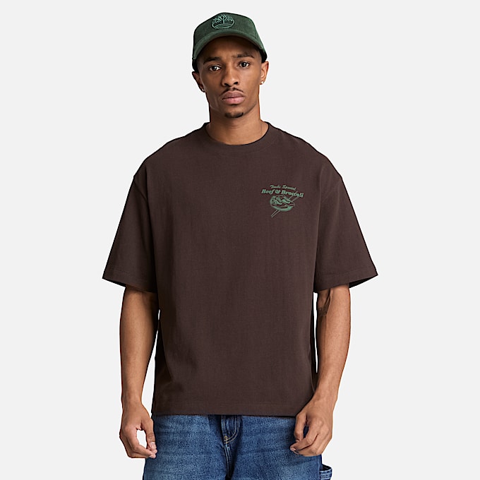 TShirt mit RindfleischundBrokkoliGrafik fr Herren in Dunkelbraun TBL Braun ALT8
