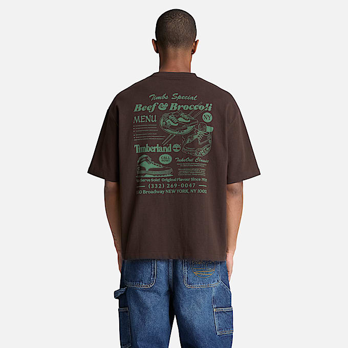 TShirt mit RindfleischundBrokkoliGrafik fr Herren in Dunkelbraun TBL Braun ALT1