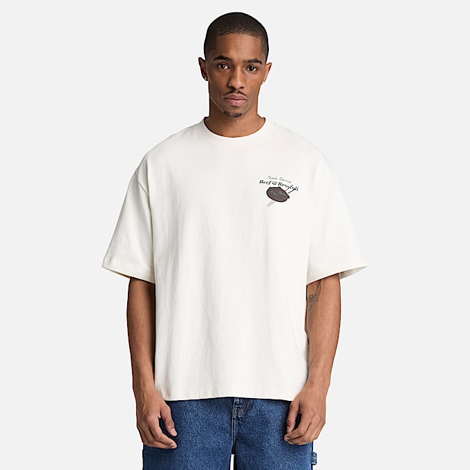 TShirt mit RindfleischundBrokkoliGrafik fr Herren in Wei TBL Wei ALT8