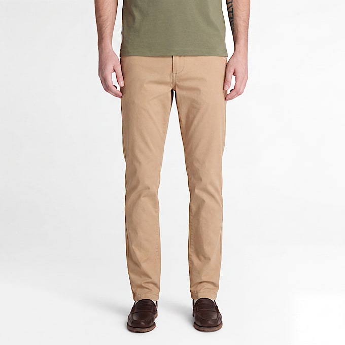 Claremont Chinohose aus Twill mit schmalem Bein fr Herren in Hellbraun TBL Braun ALT1
