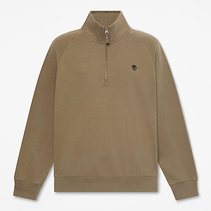 Exeter River Sweatshirt mit gesticktem Logo und Viertelreiverschluss fr Herren in Dunkelgrn TBL Grn HERO