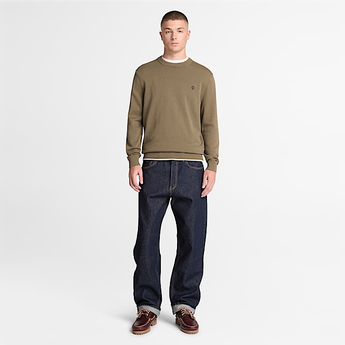 Williams River Baumwollpullover mit Rundhalsausschnitt fr Herren in Dunkelgrn TBL No Color ALT2
