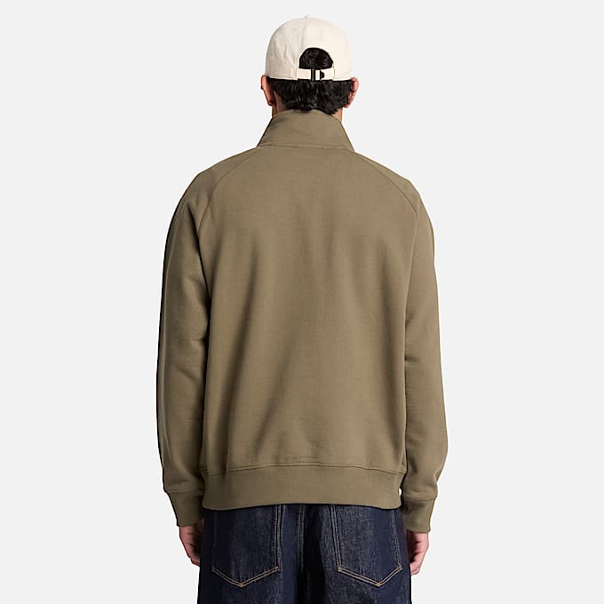 Exeter River Sweatshirt mit gesticktem Logo und Viertelreiverschluss fr Herren in Dunkelgrn TBL Grn ALT8
