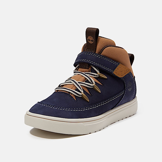 Halbhoher Lisbon Street Sneaker mit Klettverschluss fr Kinder in DunkelblauBraun TBL Blau ALT9