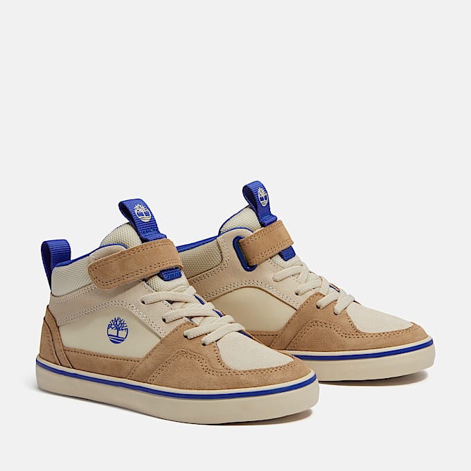 Halbhoher Stone Jump Sneaker mit Klettverschluss fr Kinder in Beige TBL Beige ALT4