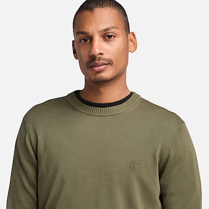 Stckgefrbter Merrymack River Pullover fr Herren in Grn TBL Grn ALT3