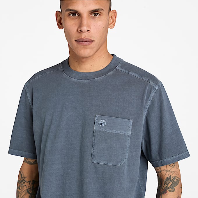 Stckgefrbtes Merrymack River TShirt mit Brusttasche fr Herren in Blau TBL Blau ALT3