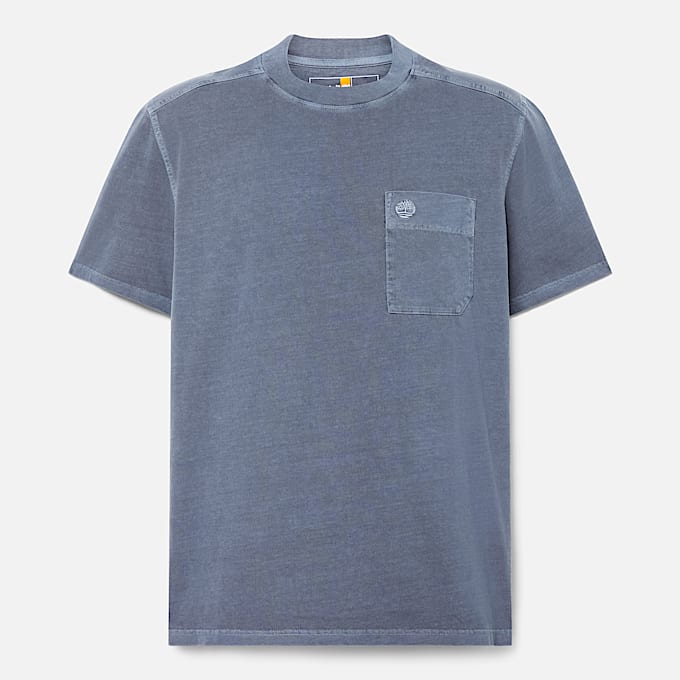 Stckgefrbtes Merrymack River TShirt mit Brusttasche fr Herren in Blau TBL Blau HERO