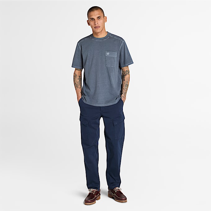 Stckgefrbtes Merrymack River TShirt mit Brusttasche fr Herren in Blau TBL Blau ALT2