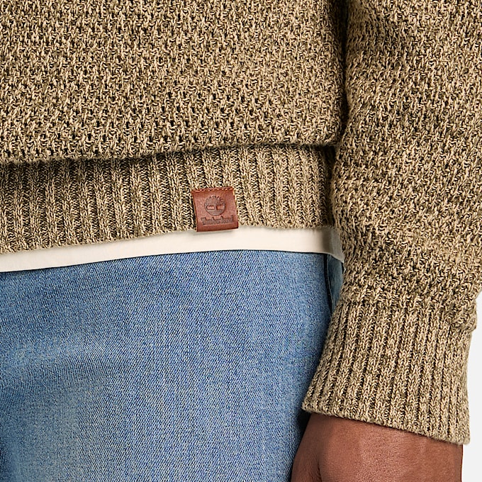 Strukturierter Baumwollpullover fr Herren in Grn TBL Grn ALT3