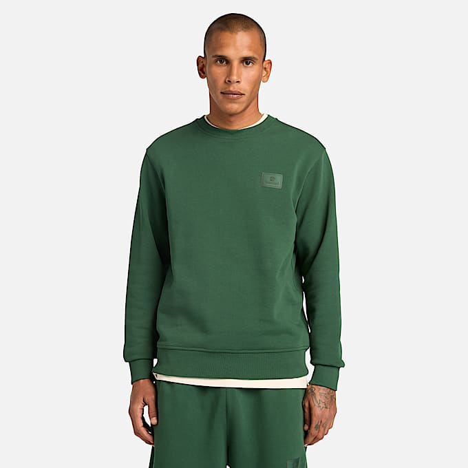 Silicon Badge Sweatshirt mit Rundhalsausschnitt fr Herren in Grn TBL Grn ALT3