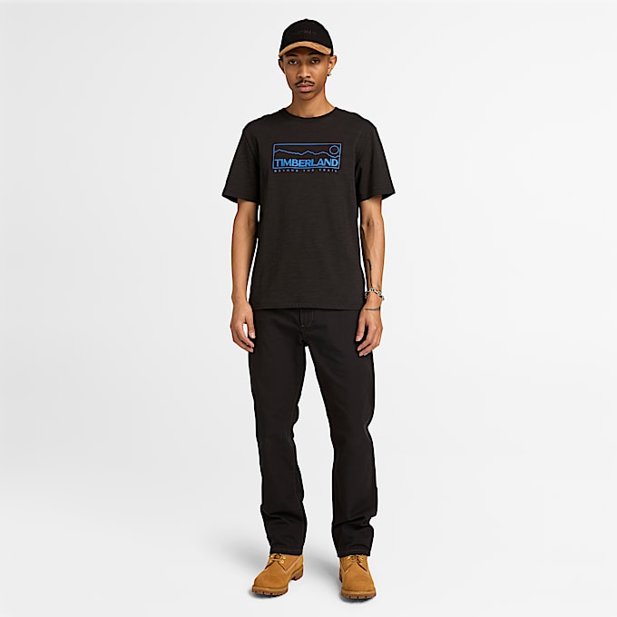 TShirt mit Konturgrafik fr Herren in Schwarz TBL Schwarz ALT2