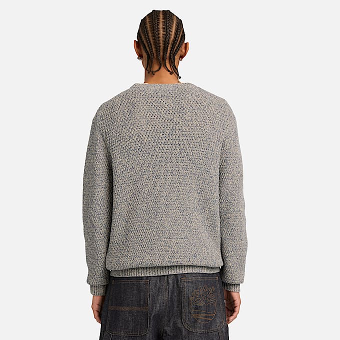 Strukturierter Baumwollpullover fr Herren in Blau TBL Blau ALT8