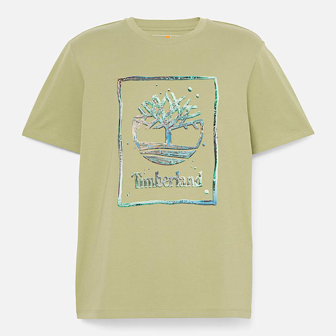 Kurzrmeliges TShirt mit WasserLogoprint fr Herren in Grn TBL Grn HERO