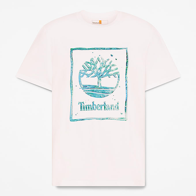 Kurzrmeliges TShirt mit WasserLogoprint fr Herren in Wei TBL Wei HERO