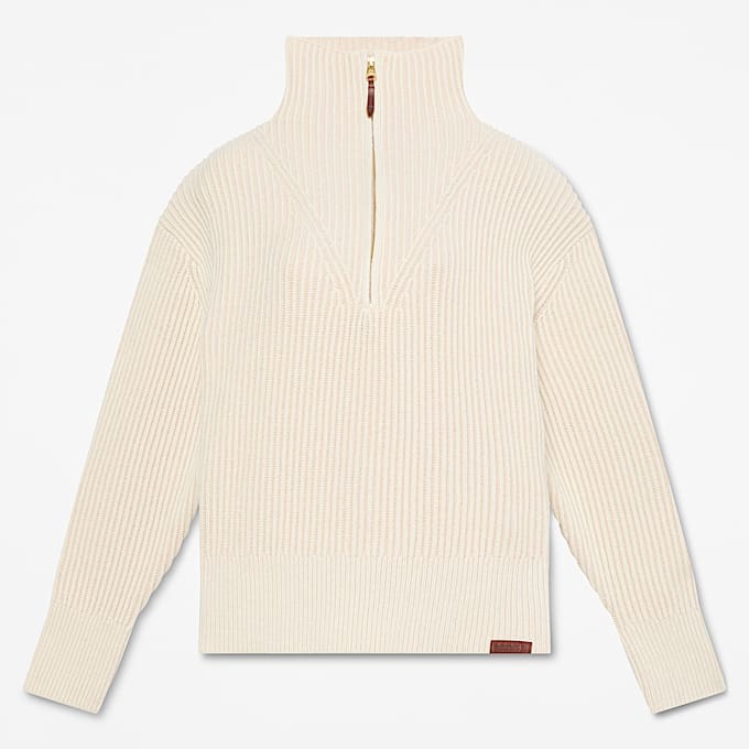 Grobstrickpullover mit Viertelreiverschluss fr Damen in Beige TBL Beige HERO