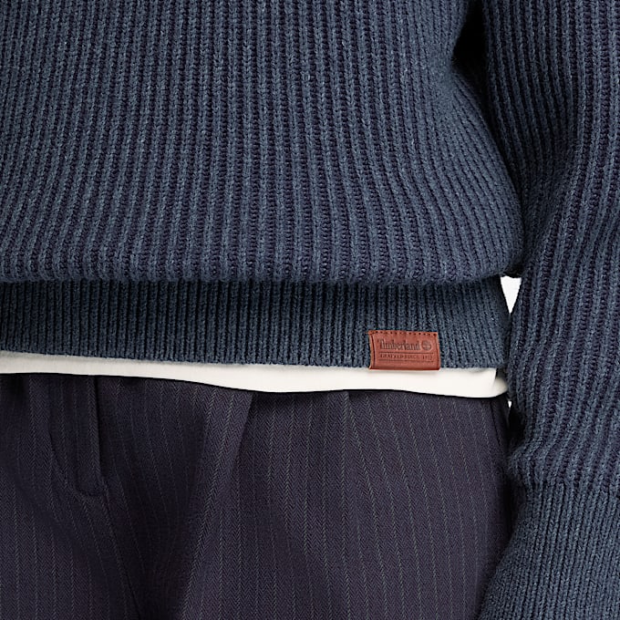 Grobstrickpullover mit Viertelreiverschluss fr Damen in Blau TBL Blau ALT3