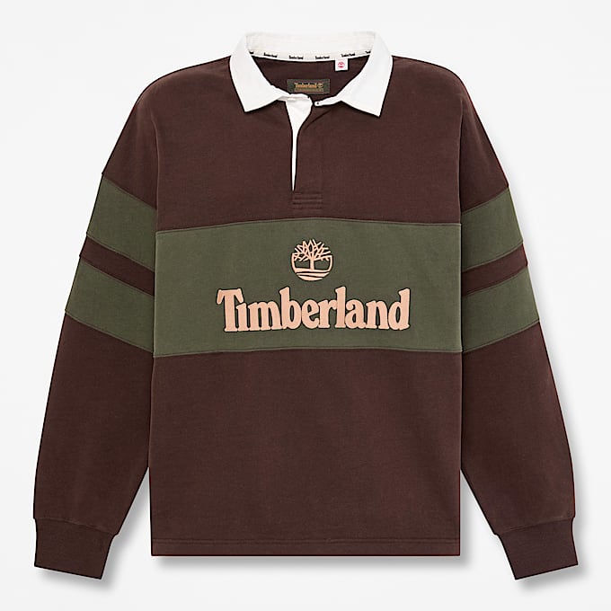 Timberland Tokyo Design Collective RugbyPolohemd in Dunkelbraun TBL Braun HERO
