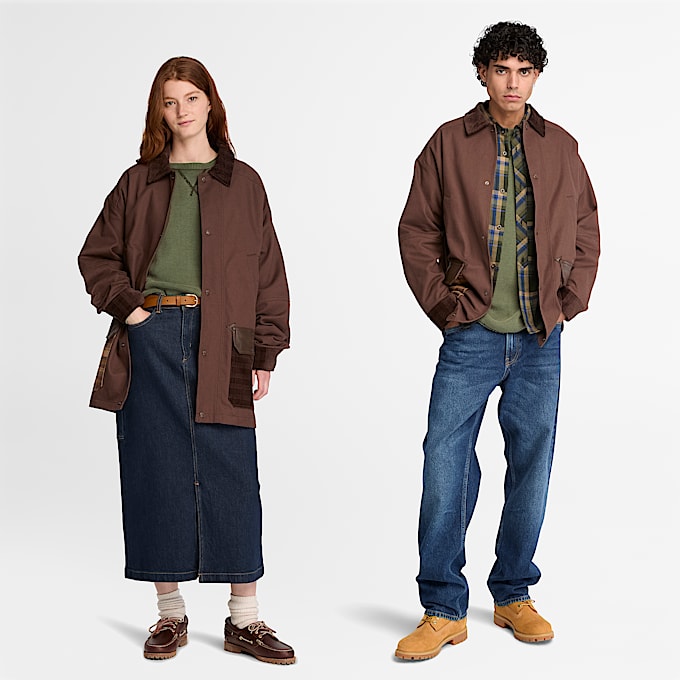 Gefrbtes Timberland Tokyo Design Collective LangarmTShirt aus Waffelstrickgewebe in Dunkelgrn TBL Grn ALT1