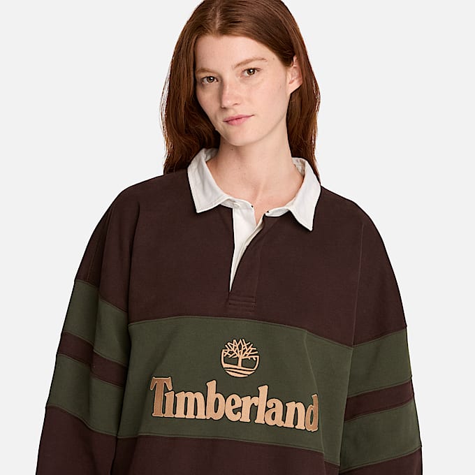 Timberland Tokyo Design Collective RugbyPolohemd in Dunkelbraun TBL Braun ALT4