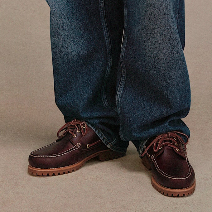 Handgenhte Timberland Authentic 3senBootsschuhe fr Herren in Burgunderrot TBL Burgunderrot MKTG2
