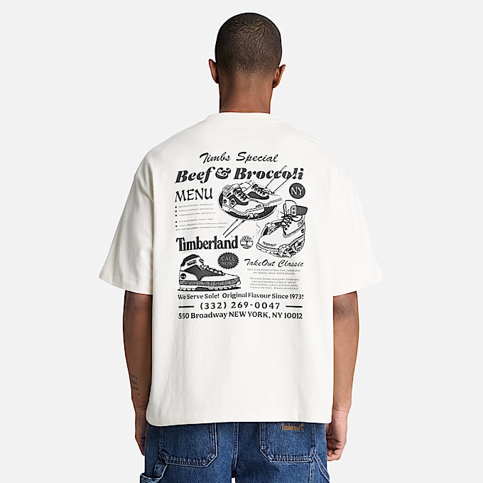 TShirt mit RindfleischundBrokkoliGrafik fr Herren in Wei TBL Wei ALT8
