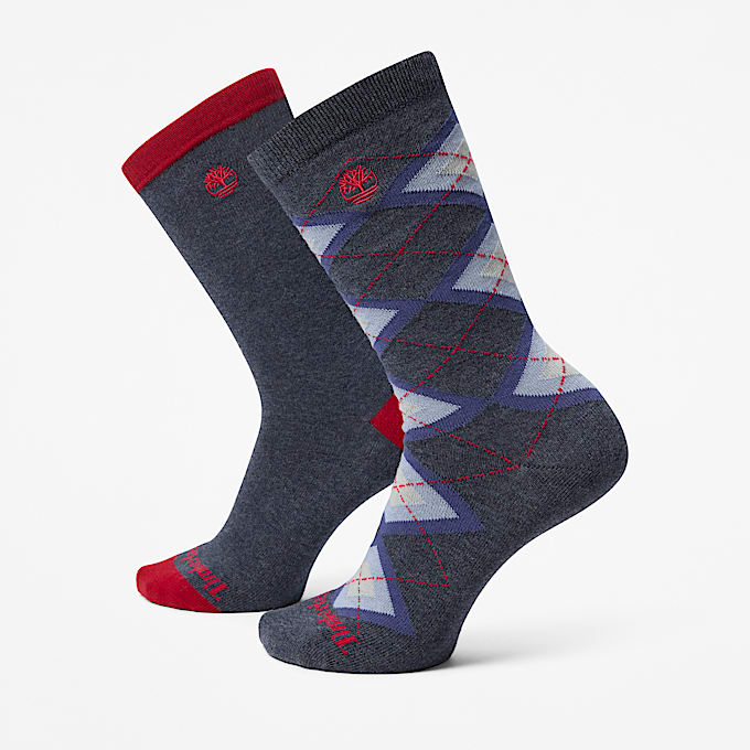 Argyle  Solid 2erPack CrewSocken in Dunkelblau TBL Blau HERO