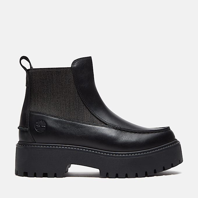 Stone Street Chelsea Boot mit Plateausohle fr Damen in Schwarz TBL Schwarz HERO