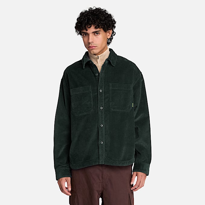 Hemdjacke aus Cord fr Herren in Dunkelgrn TBL Grn ALT1