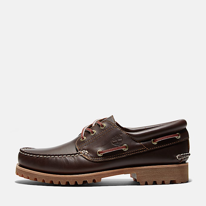 Handgenähter Timberland® Authentic 3-Eye Lug Bootsschuh für Herren in Braun