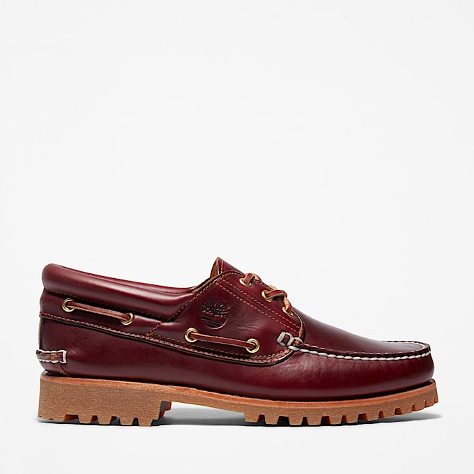 Handgenähter Timberland® Authentic 3-Eye Lug Bootsschuh für Herren in Burgunderrot - 1