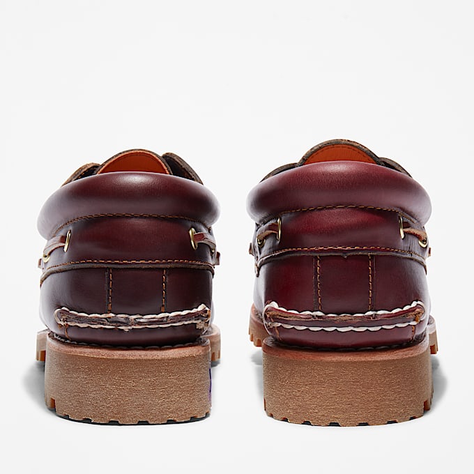 Handgenähter Timberland® Authentic 3-Eye Lug Bootsschuh für Herren in Burgunderrot