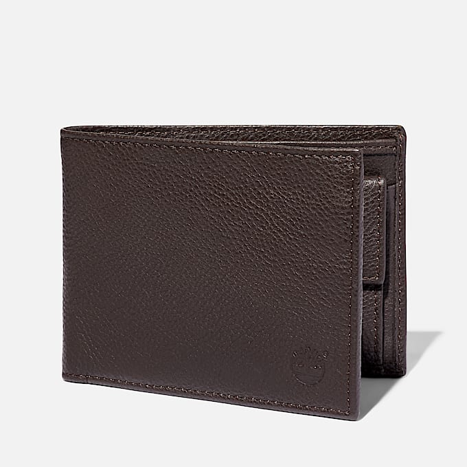 Kennebunk Leather Bifold Wallet With Coin Pocket for Men in Dark Brown - 1
