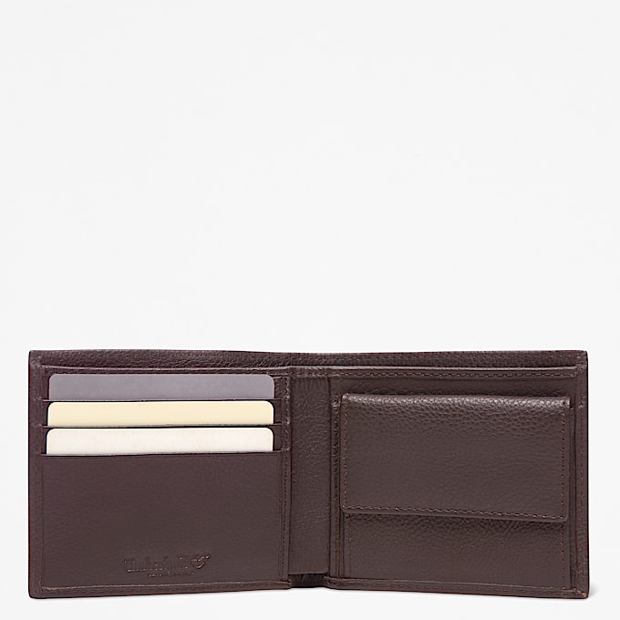 Faltbare Kennebunk Brieftasche mit Münzfach für Herren in Dunkelbraun