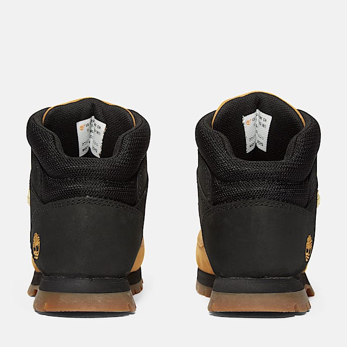 Euro Sprint Mid Lace-Up Boot for Youth in Black & Yellow