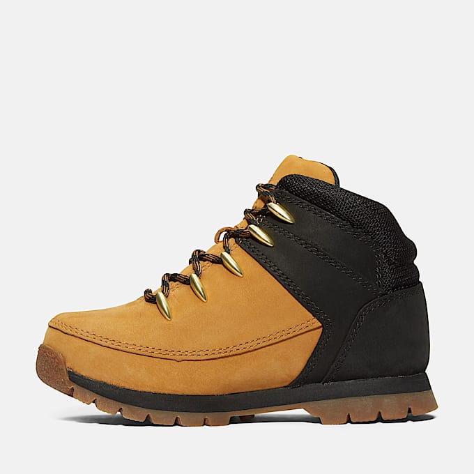 Euro Sprint Mid Lace-Up Boot for Youth in Black & Yellow