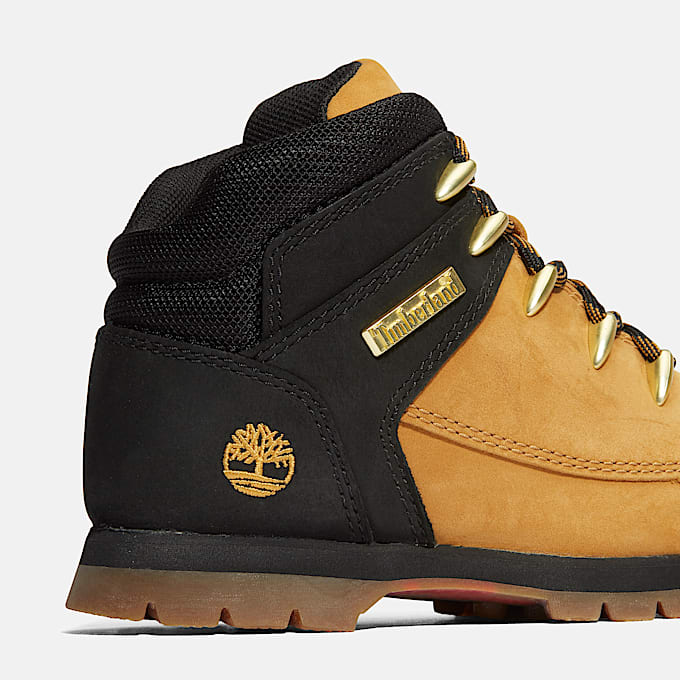 Euro Sprint Mid Lace-Up Boot for Youth in Black & Yellow