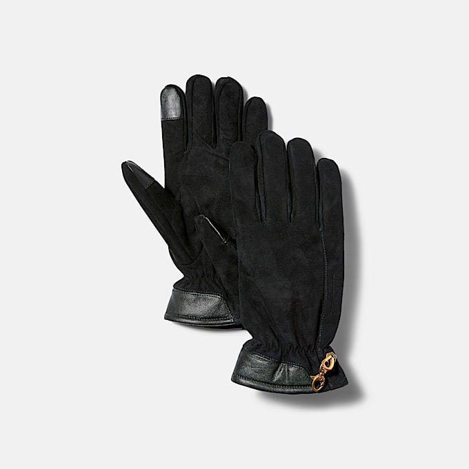 Winter Hill leren touchscreen-handschoenen voor heren in zwart - 1